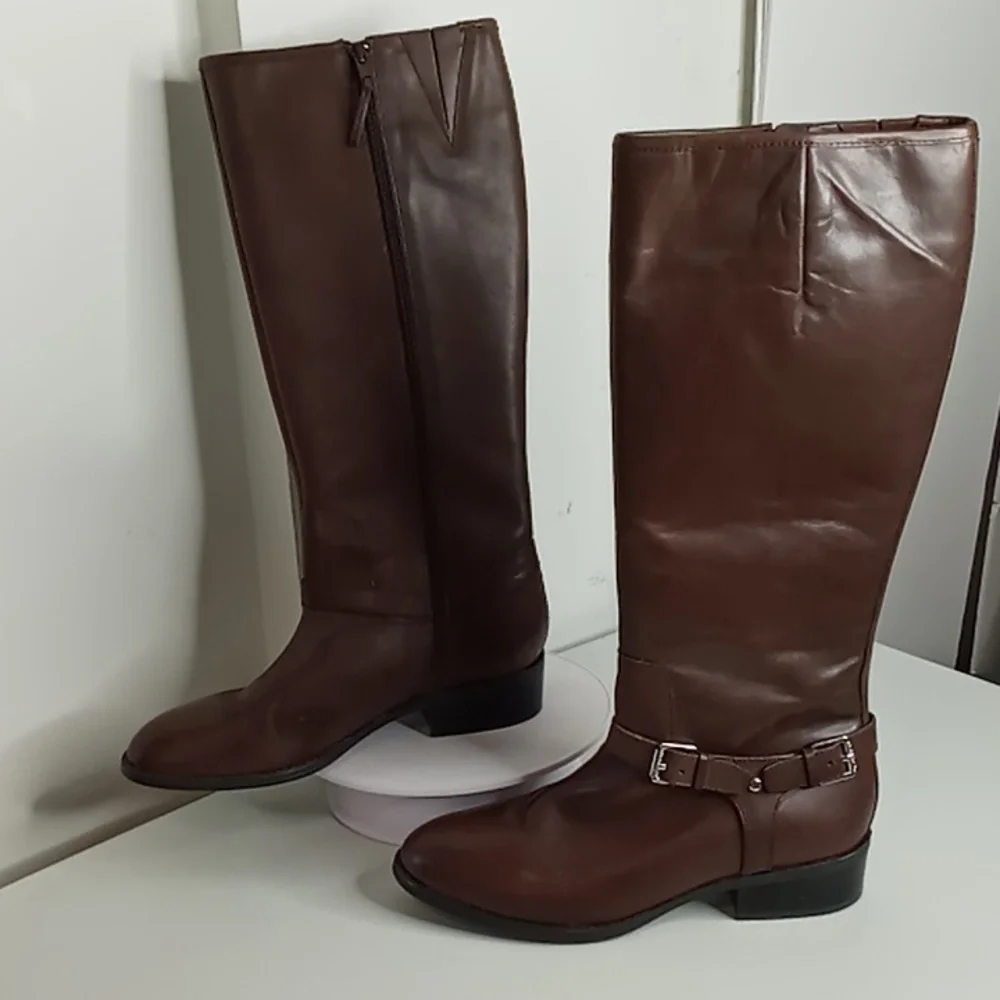 Lauren Ralph Lauren - Marion - Leather Riding Boots -Brown -size 8 B